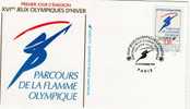 France: 1991 Tès Belle Fdc J.O D'Alberville "parcourt De La Flamme - Inverno1992: Albertville