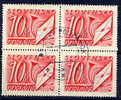 SLOVAKIA 1942 10 K. Postage Due Block Of 4 Used.  Michel Porto 38 - Gebraucht