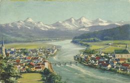 AK Bad Tölz Totale Brücke & Alpen Color ~1920 #05 - Bad Tölz