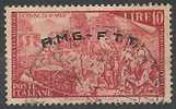 TRIESTE A  10 LIRE RISORGIMENTO 1948 - Afgestempeld