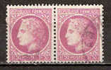 Timbre France Y&T N° 679 Obl.Paire.  Type Cérès De Mazelin.  1 F 50. Lilas. Cote 0,30 € - 1945-47 Ceres De Mazelin