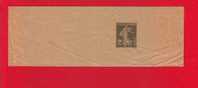 118 - Entier Postal Type Semeuse Fond Plein Inscription Maigre 2 C Vert Foncé N° 348 (Y&T 278-BJ1) - Streifbänder