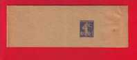 134 - Entier Postal Type Semeuse Fond Plein Inscription Maigre 10 C Bleu Outremer N° 817 (Y&T 279-BJ1) - Streifbänder