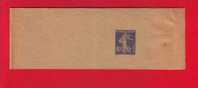 134 - Entier Postal Type Semeuse Fond Plein Inscription Maigre 10 C Bleu Outremer N° 817 (Y&T 279-BJ1) - Bandas Para Periodicos