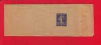 135 - Entier Postal Type Semeuse Fond Plein Inscription Maigre 10 C Bleu Outremer N° 820 (Y&T 279-BJ1) - Newspaper Bands