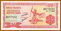 **NOUVEAU** 20 Francs  "Burundi"  1er Novembre 2007  UNC    Ble 10 - Burundi