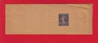 137 - Entier Postal Type Semeuse Fond Plein Inscription Maigre 10 C Bleu Outremer N° 901 (Y&T 279-BJ1) - Striscie Per Giornali