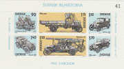 Sweden 1980 Automobile History Mint Miniature Sheet    MNH - Hojas Completas