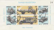 Sweden 1980 Automobile History Used Miniature Sheet - Feuilles Complètes Et Multiples