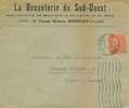 Semeuse N°199 Sur Lettre De Bordeaux  à Chalon-sur-Saône - 1903-60 Säerin, Untergrund Schraffiert