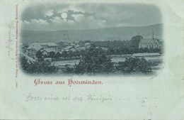 AK Holzminden Ort & Bahnlinie Mondscheinlitho 1898 #07 - Holzminden