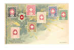 BELLE REPRESENTATION DE TIMBRES SUISSES -  Die Alten Telegraphenmarken Der Schweiz - - Sent