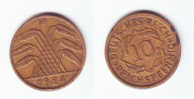 Germany 10 Reichspfennig 1924 G - 10 Rentenpfennig & 10 Reichspfennig