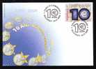 FDC 2009 ANNIV.10 YEARS SINCE THE LAUNCHING OF THE "EURO" CURRENCY ,GOLD FOILING! - FDC