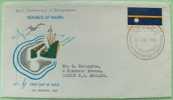 Nauru 1969 FDC Cover Sent To England UK - Flag Phosphate Mining Crane Truck Bird Map - Nauru