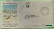 Nauru 1993 Oficial Cover To Belgium - Congregational Church Religion Coconut Trees Plane - Nauru