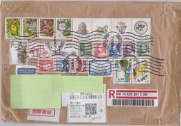 Denmark & Armenia Registered Letters To Japan With Bar Code And QR Code - Collections