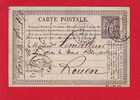 147 - Carte Postale Precurseur Type Sage 15 C Gris Oblitere Avec Correspondance Rouen - Cartoline Precursori