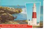 CPA GREETINGS FROM PORTLAND THE LIGHTHOUSE ROUGH SEA - Autres & Non Classés