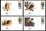 MAURICE WWF, Oiseaux, Yvert 631/34.  Enveloppes 1er Jour. FDC. - Sonstige & Ohne Zuordnung