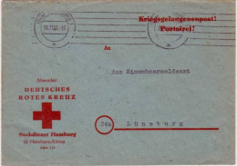 GUERRE 39/45 - CROIX ROUGE - PRISONNIERS De GUERRE ALLEMANDS - LETTRE Du SERVICE De RECHERCHE De HAMBURG De 1951 - Kriegsgefangenenpost