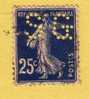 Nº 140  25 C. Azul De 1906  Perforado Societe Generale SG 102, Ojo Ver Roto. .- - Perfins