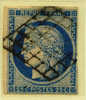 Frankreich N° 4 Bleu Mit Gitterrautenstempel "Grille" /le Timbre Est à Droite Touché , Et Est En Haut, En-dessous Et à G - 1849-1850 Cérès
