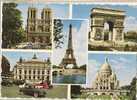 CPSM AUTO VOITURE DAUPHINE CIRCULEE EN 1966   75  PARIS - Mehransichten, Panoramakarten