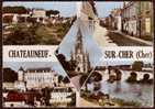 18  CHATEAUNEUF Sur CHER, Multivues, Voyagé En 1967, CPSM 10x15, Ed Combier 1C - Chateauneuf Sur Cher