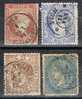 4 Sellos Isabel II Y Alegoria, Fechador VICH (barcelona) - Used Stamps
