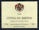 COTES DU RHONE . Mis En Bouteille Par G.G.V.  Pour 75cl.  (020) - Côtes Du Rhône