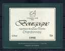COQUELIN AINE . Bourgogne Chardonnay 1998 . Mis En Bouteille Par G.G.V.  Pour 75cl.  (022) - Bourgogne