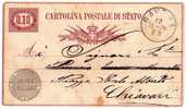 Italy,postal Stationery C3,sent From Savona,12.11.1878 TO Chiavari,as Scan - Ganzsachen