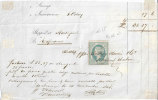 1854  Fiscal Stampe Insurance  Shipped In Good Order Steamer Bateau-vapeur Esperance To Startlepool Bordeaux - Royaume-Uni