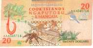 COOK ISLANDS $20 ORANGE NGAPUTORU WOMAN FRONT  CRAB BIRD BACK  ND(1992) P.9a UNC READ DESCRIPTION !! - Isole Cook