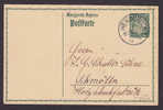 Bayern Postal Stationery Ganzsache Entier Postkarte 5 Pf. Wappen HERSBRUCK 1916 To Schmölln - Postwaardestukken