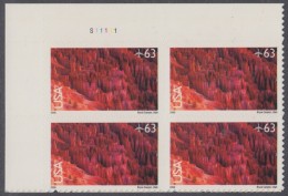 !a! USA Sc# C139 MNH PLATEBLOCK (UL/S11111) - Bryce Canyon, Utah - 3b. 1961-... Nuovi