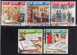 SAN MARINO 1991 INVITO ALLA FILATELIA INVITATION TO STAMP AU TIMBRE SERIE COMPLETA COMPLETE SET USATA USED OBLITERE' - Used Stamps