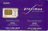 # Carte A Puce Gsm Belgique - Proximus 6   - Tres Bon Etat - - Carte GSM, Ricarica & Prepagata