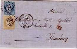 DOUBS - 1873 - LETTRE (BEL AFFRANCHISSEMENT) Au TYPE CERES De BESANCON (GC456) Pour STRASBOURG I.Elsass - 1871-1875 Cérès