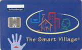 # Carte A Puce Salon Schlumberger The Smart Village   - Tres Bon Etat - - Cartes De Salon Et Démonstration