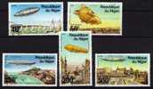 Niger, 1976, Mi 522-526, Gestempelt, Zeppelin Flugpost / Airmail @ - Zeppelin