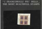 SAN MARINO 1945-6 STEMMI L.20 BRUNO MNH QUARTINA - Unused Stamps