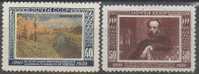 RUSSIA (USSR) -(H5001)-YEAR 1950-(Michel 1525-1526)-painter I. I. Levitan  -- MLH (*) - Unused Stamps