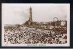 RB 656 - Early Animated Real Photo Postcard Central Beach & Tower Blackpool Lancashire - Blackpool