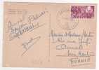 Timbre Yvert N° 415  Beau Cachet / Carte De Copenhague Du 11/8/63 Pour La France , 2 Scans - Lettres & Documents