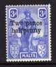 Malta - 1925 - Surcharged Definitive - MH - Malta (...-1964)