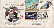 Romania-Envelope Occasionally 1986-First Contact Polar Bucharest Aeropostale Tokyo-2/scans - Autres Modes De Transport