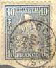 Sitzende Helvetia 31, 10 Rp.blau   SCHÄNIS     1863 - Used Stamps