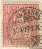 Sitzende Helvetia 38, 10 Rp.rot    "satter Druck"       1871 - Variétés